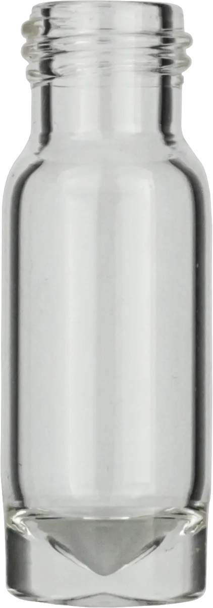 1.1 mL Screw Neck Vial N 9 11.6 x 32outer diameter: 11.6 mm, outer height: 32 mm clear, 15 µL funnel in solid glass bottom pack of 100