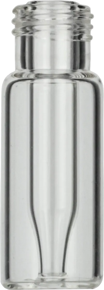 Screw Neck Vial N 9 outer diameter: 11.6 mm, outer height: 32 mm clear, flat bottom, with integrated Insert 0.2 mL, conical pack of 100