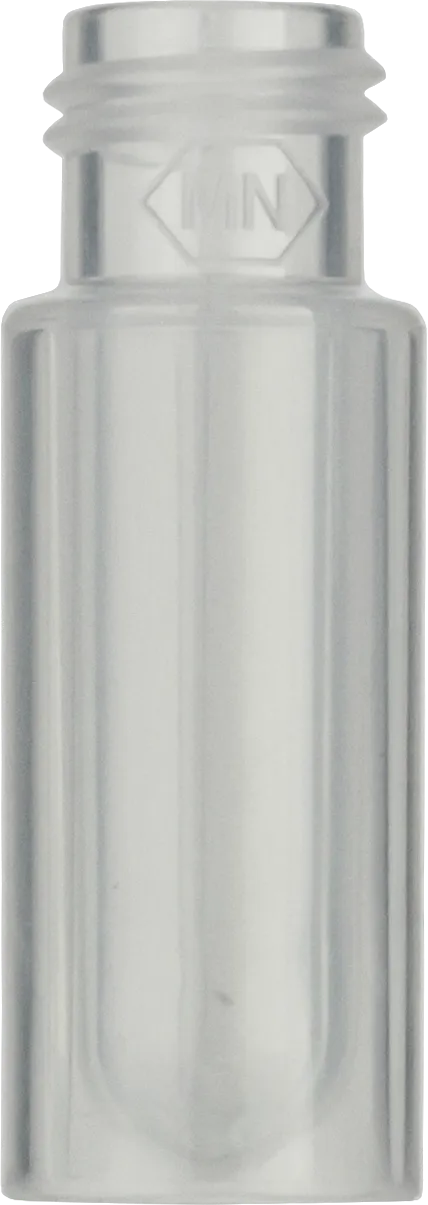 0.7 mL Polypropylene Screw Neck Vial N 9 outer diameter: 11.6 mm, outer height: 32 mm transparent, with round bottom insert pack of 100