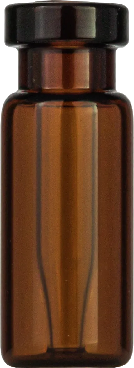 Crimp Neck Vial N 11 outer diameter: 11.6 mm, outer height: 32 mm amber, flat bottom, with integrated Insert 0.2 mL, conical pack of 100