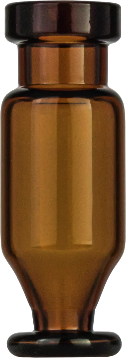 1.1 mL Crimp Neck Vial N 11 outer diameter: 11.6 mm, outer height: 32 mm amber, conical with a round pedestal glass plate pack of 100