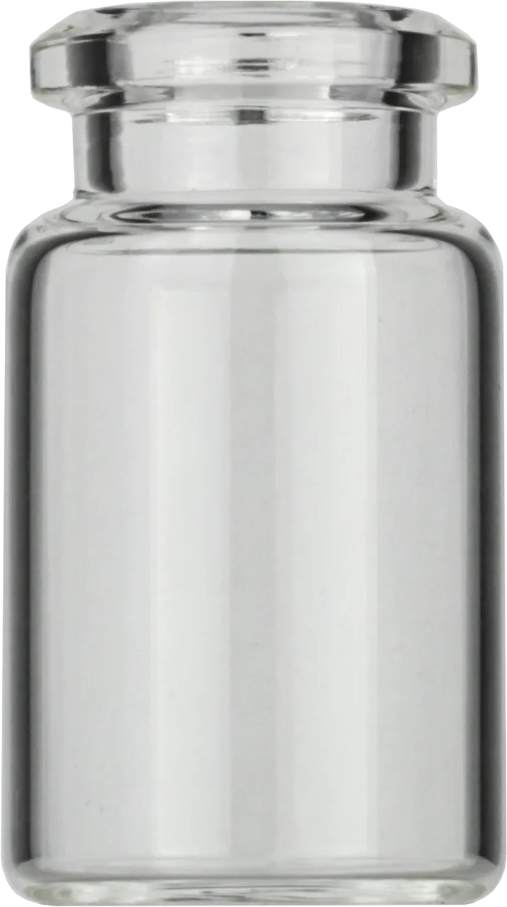 5 mL Headspace Crimp Neck Vial N 20 outer diameter: 21.7 mm, outer height: 38.2 mm clear, flat bottom, beveled top pack of 100