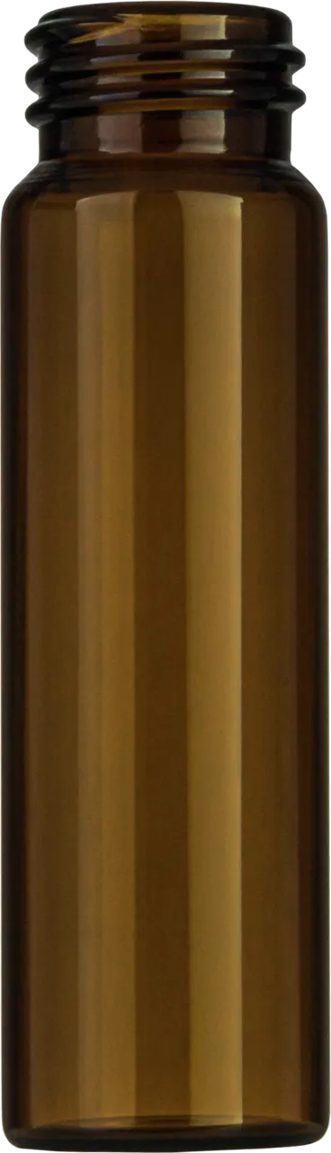 40 mL Screw Neck Vial N 24 outer diameter: 27.5 mm, outer height: 95 mm amber, flat bottom pack of 100