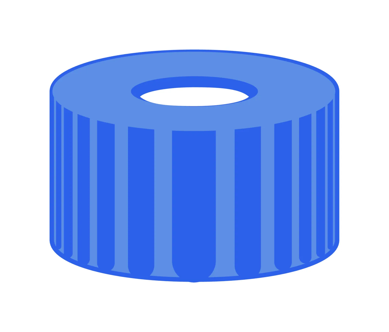 N 9 PP screw cap, blue, center hole PTFE virginal, white Hardness: 53° shore D Thickness: 0.25 mm pack of 100