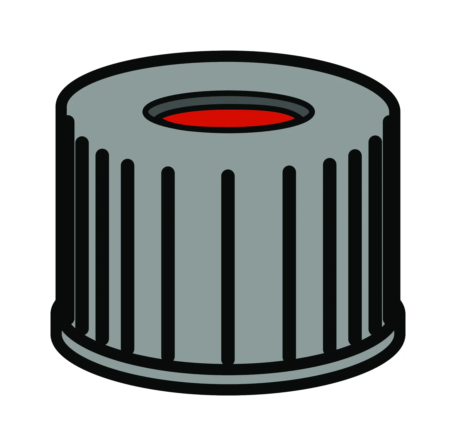 N 10 PP screw cap, black, center hole PTFE red/Silicone white/PTFE red Hardness: 45° shore A Thickness: 1.0 mm pack of 100