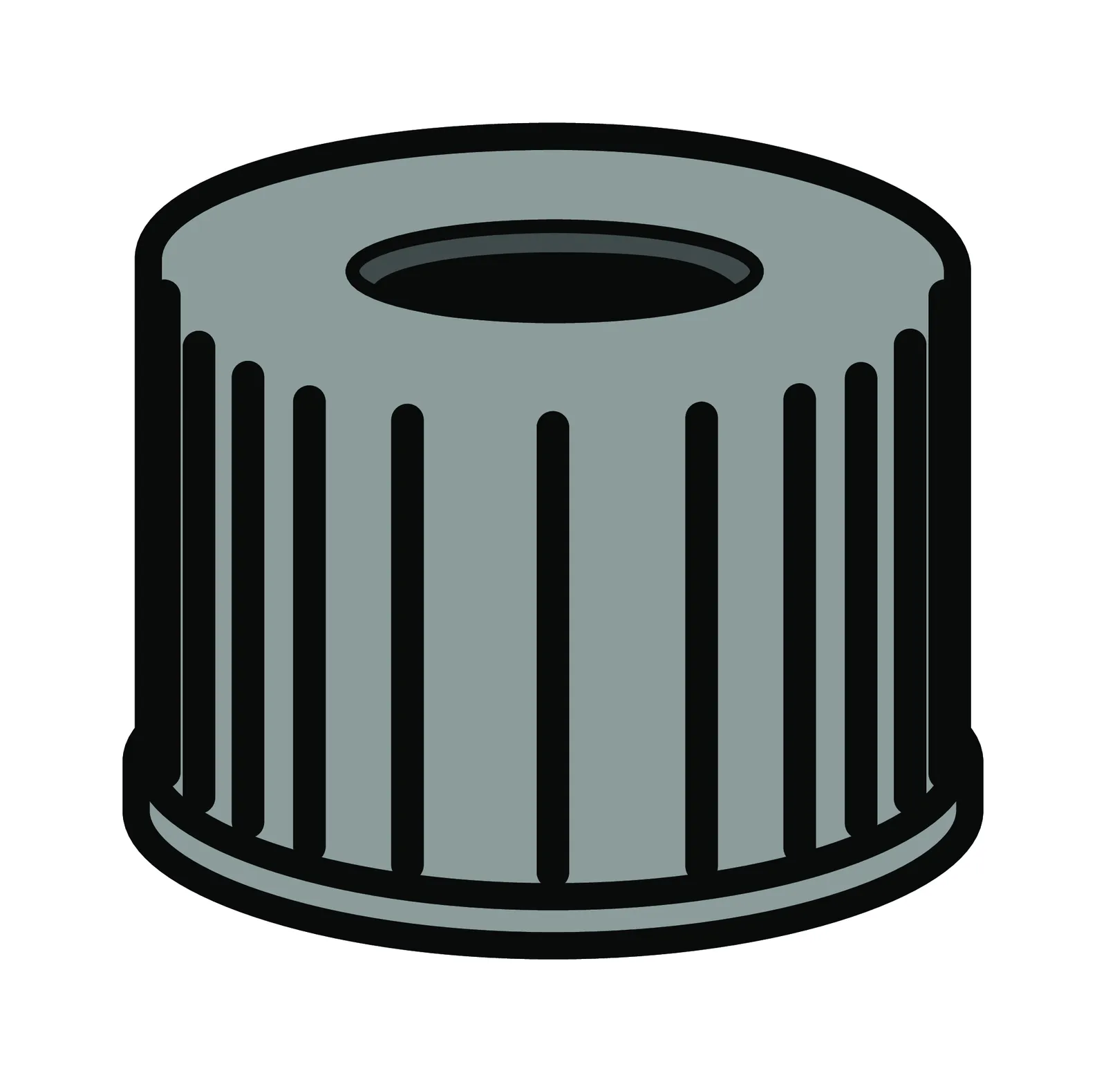 N 10 PP screw cap, black, center hole pack of 100