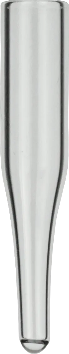 0.2 mL Insert for wide opening outer diameter: 6 mm, outer height: 31 mm clear, conical, 15 mm tip, silanized pack of 100