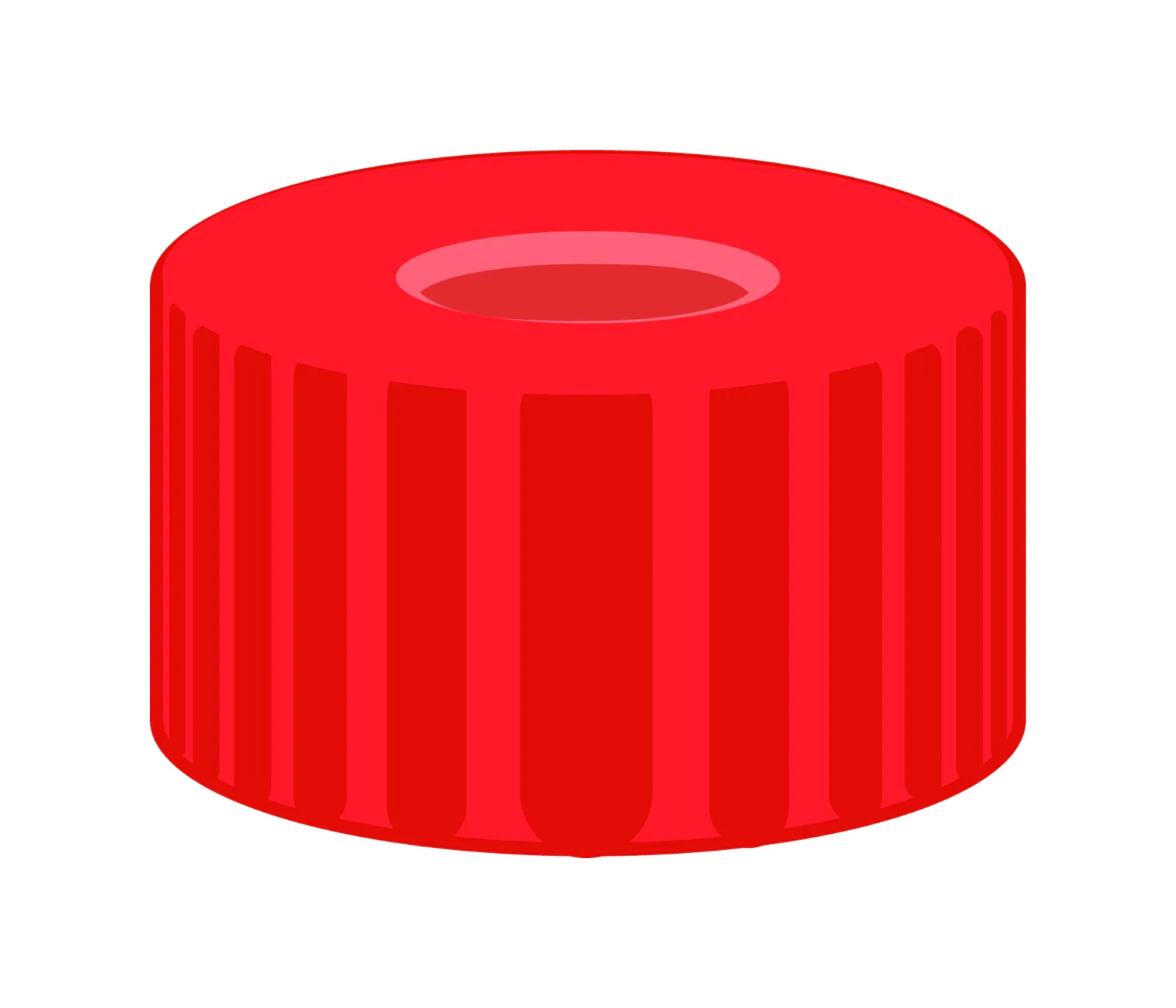 N 9 PP screw cap, red, center hole Red Rubber/FEP colorless Hardness: 45° shore A Thickness: 1.0 mm pack of 100