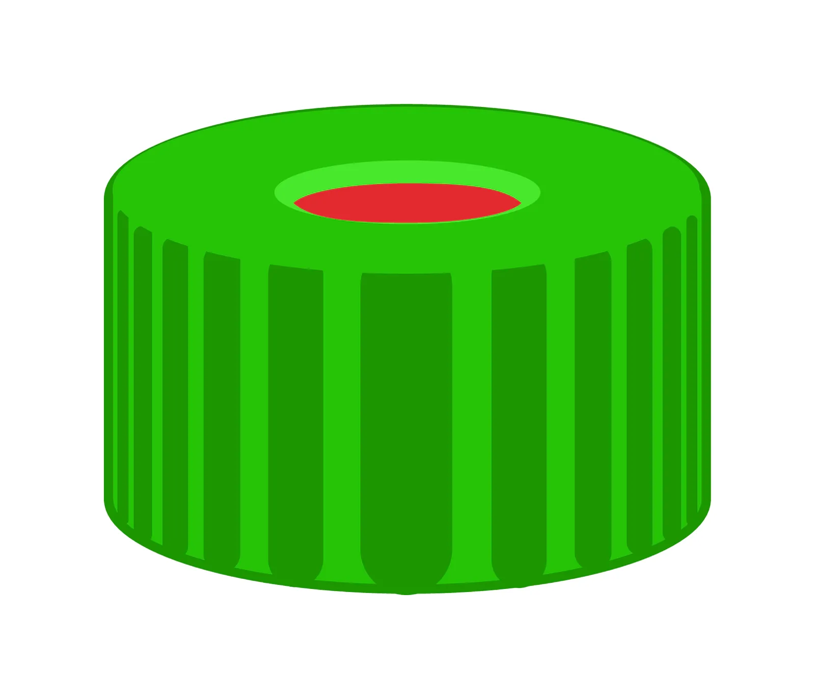 N 9 PP screw cap, green, center hole Red Rubber/FEP colorless Hardness: 45° shore A Thickness: 1.0 mm pack of 100