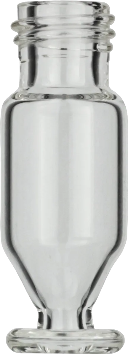 1.1 mL Screw Neck Vial N 9 outer diameter: 11.6 mm, outer height: 32 mm clear, conical with a round pedestal glass plate pack of 100