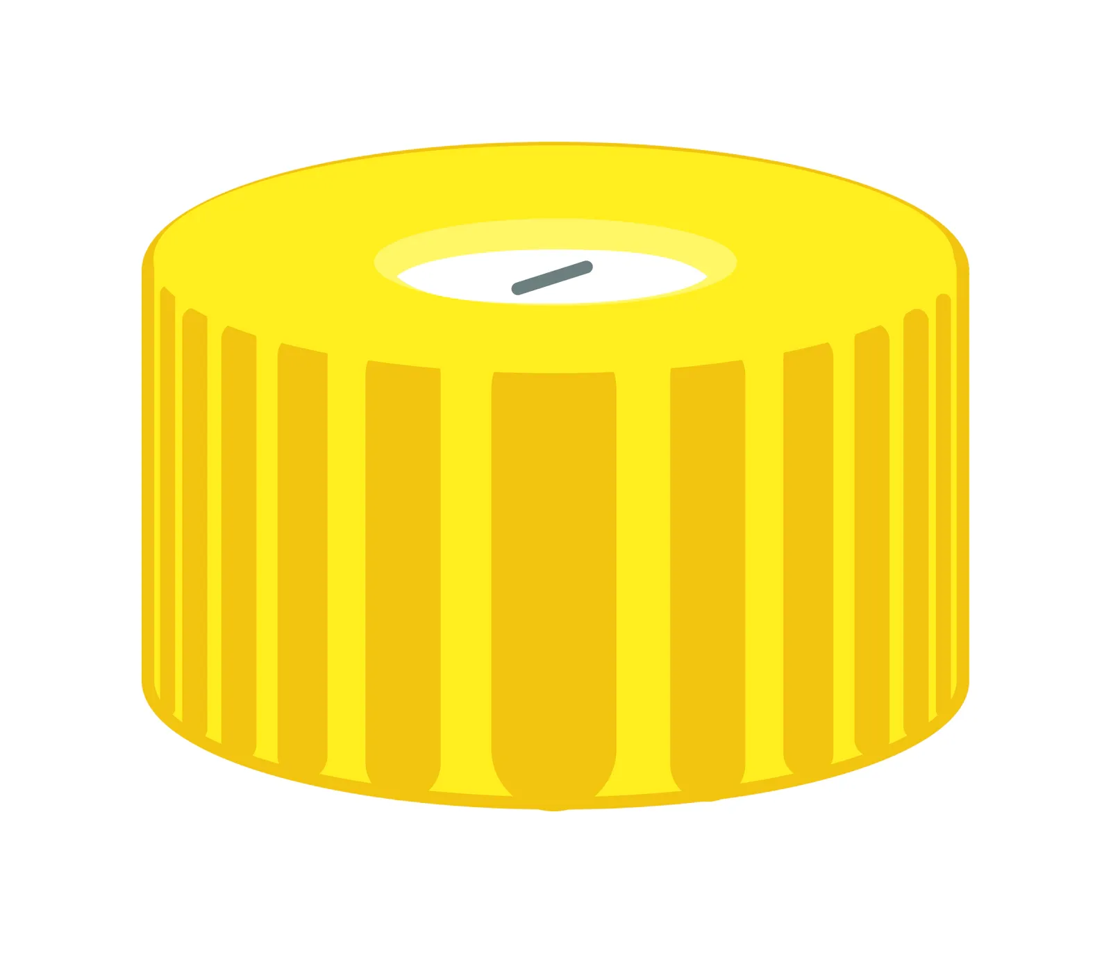 N 9 PP screw cap, yellow, center hole Silicone white/PTFE blue, slit Hardness: 55° shore A Thickness: 1.0 mm pack of 100