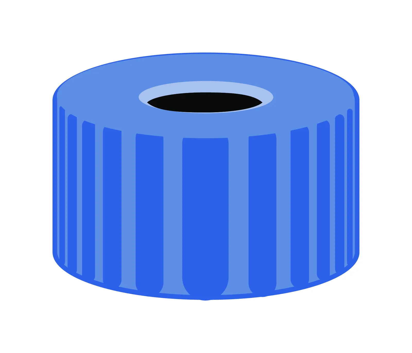 N 9 PP screw cap, blue, center hole pack of 100