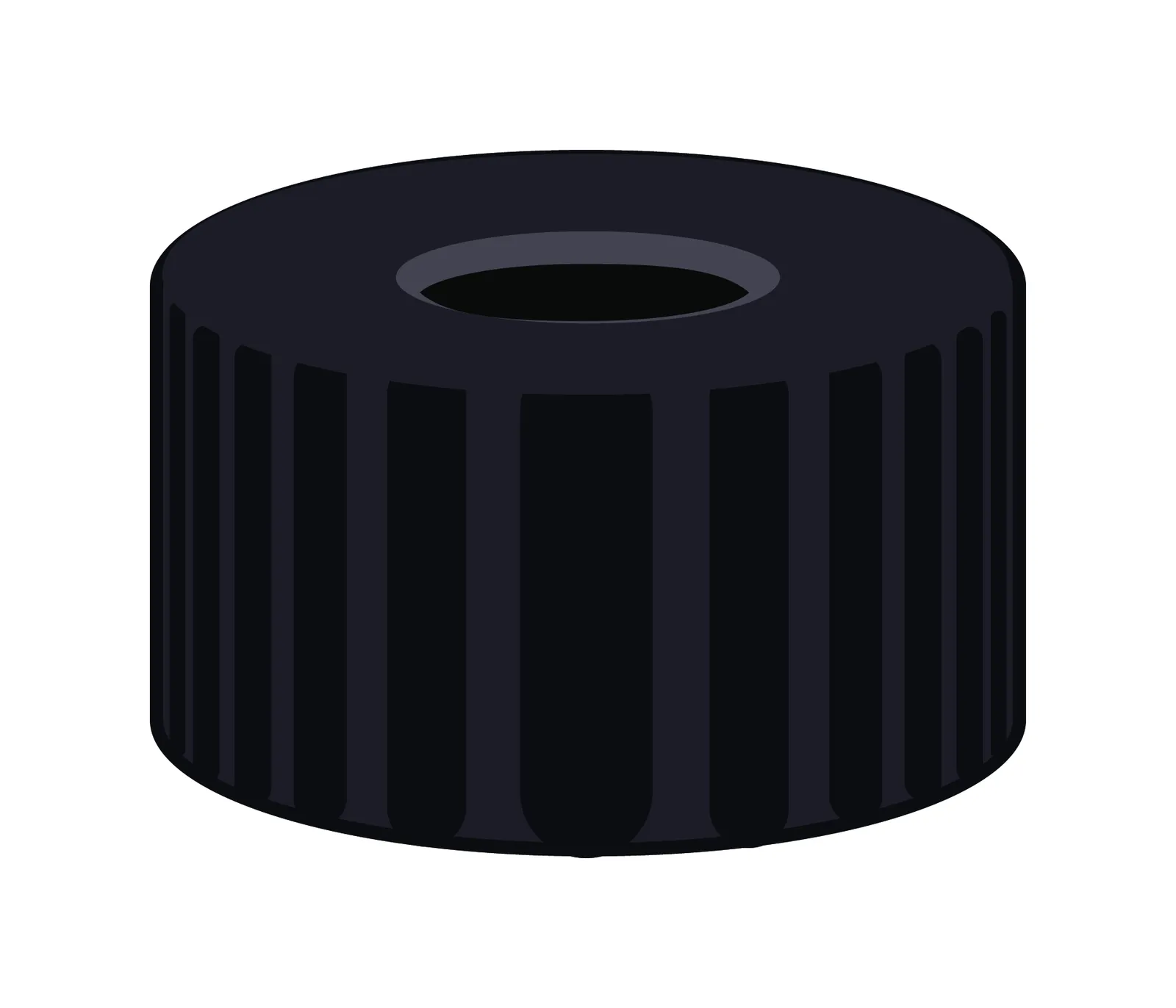 N 9 PP screw cap, black, center hole pack of 100