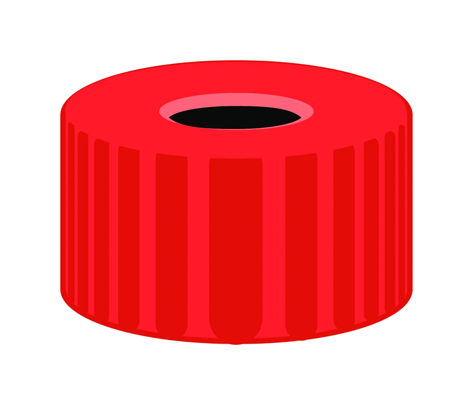 N 9 PP screw cap, red, center hole pack of 100