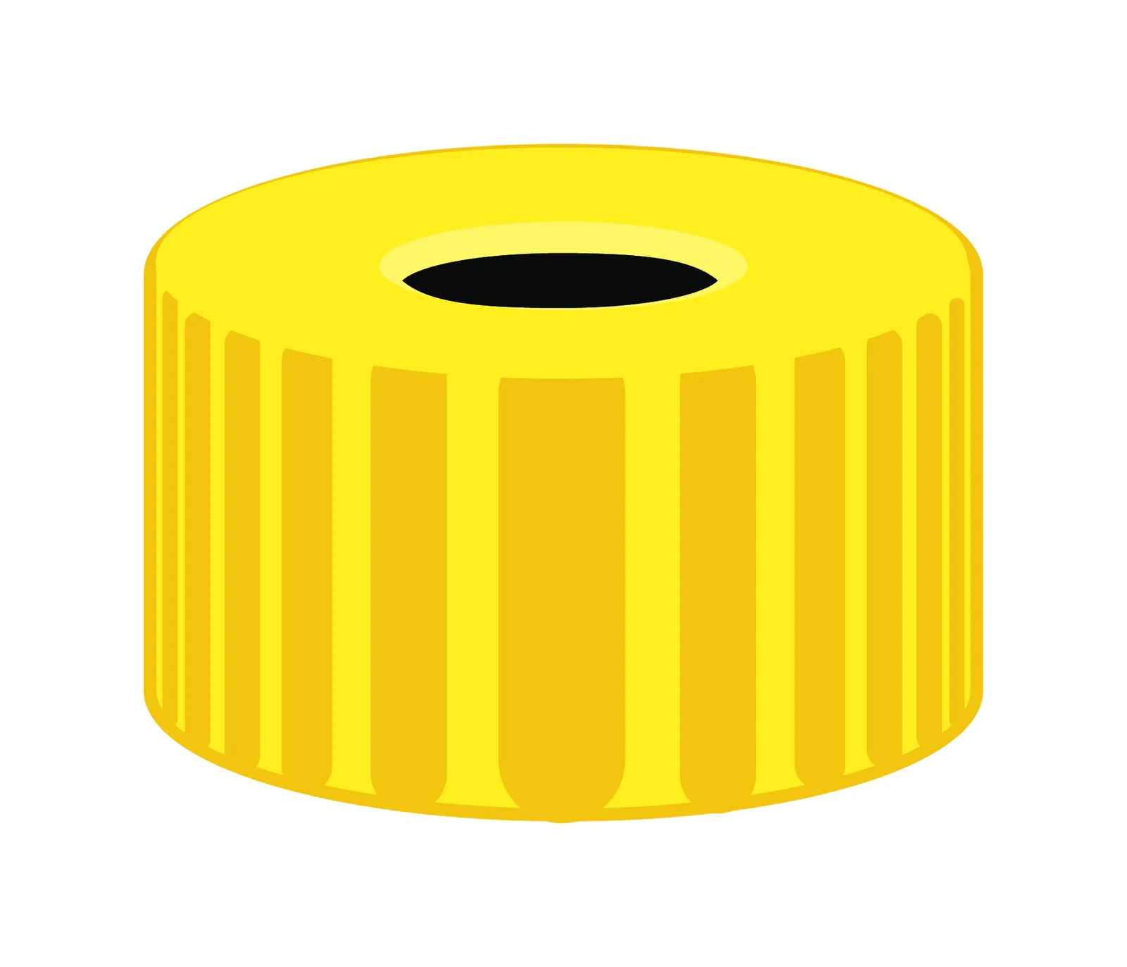 N 9 PP screw cap, yellow, center hole pack of 100