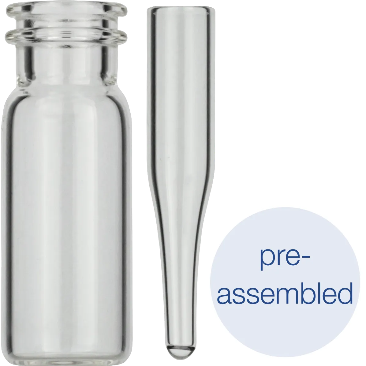 Pre-assembled vial-insert combination consisting of 702714 + 702813 pack of 100