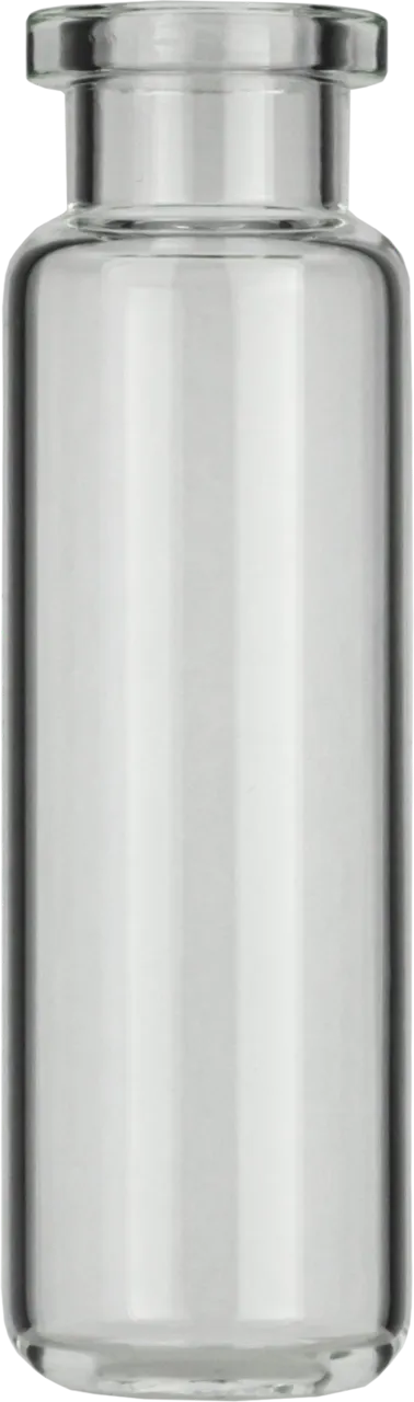 20 mL Headspace Crimp Neck Vial N 20 outer diameter: 22.5 mm, outer height: 75.5 mm clear, rounded bottom, flat DIN crimp neck pack of 100