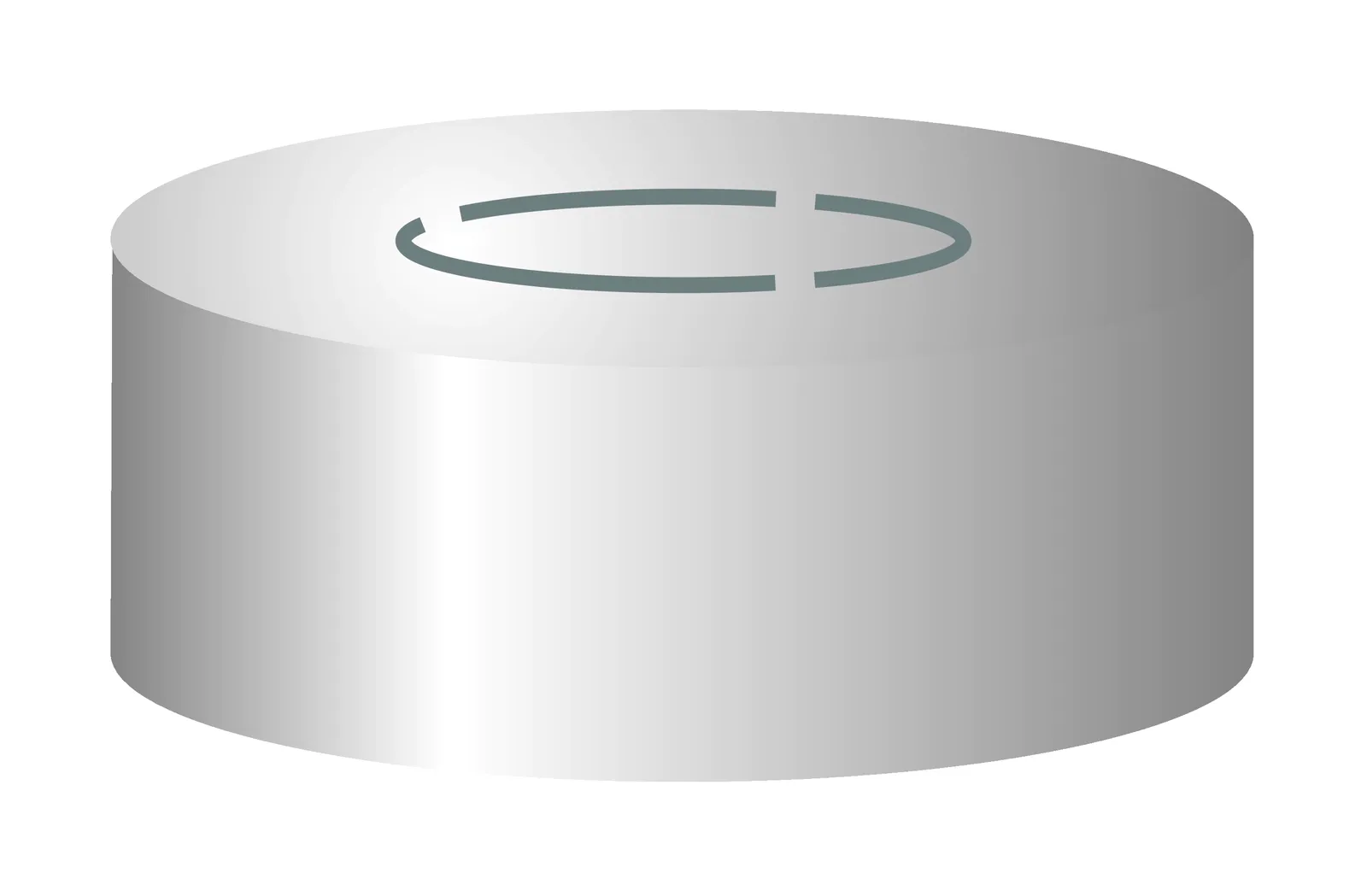 N 20 Aluminium Center Tear Off Cap, silver pack of 100