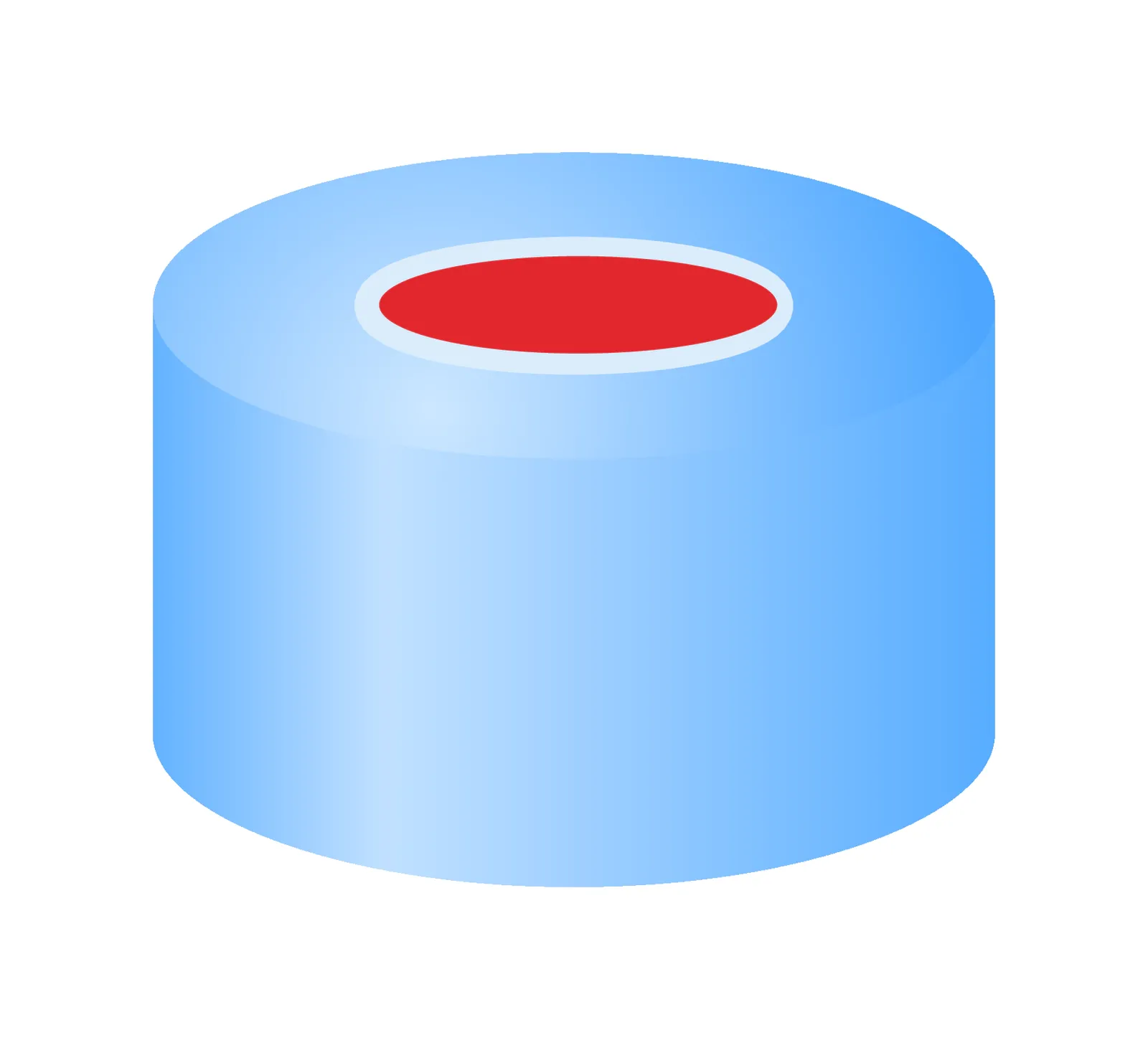 N 11 Aluminium crimp cap, blue, center hole Natural Rubber red-orange/ETFE colorless Hardness: 45° shore A Thickness: 1.0 mm pack of 100