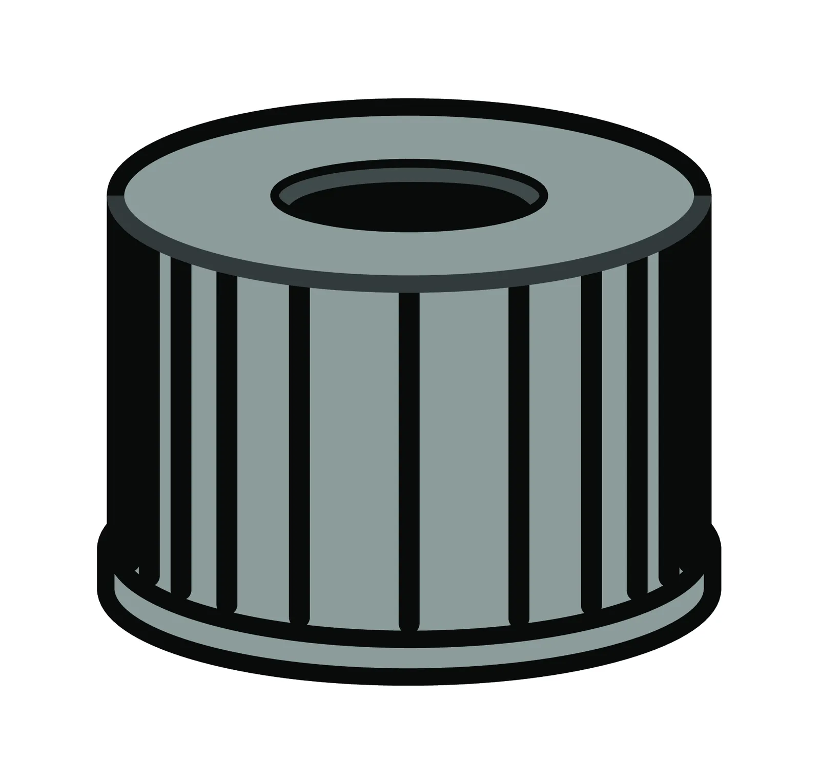 N 8 PP screw cap, black, center hole pack of 100