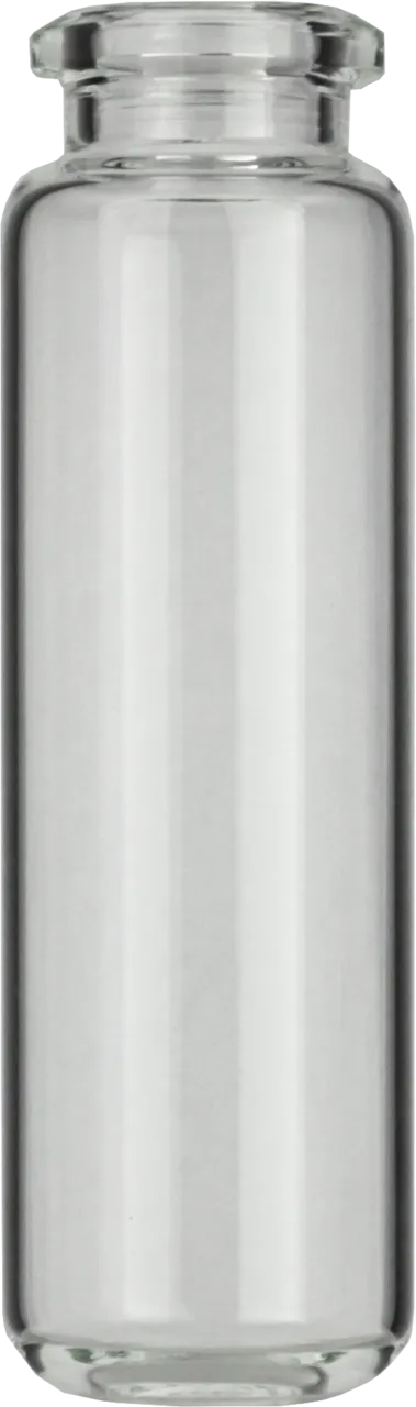 20 mL Headspace Crimp Neck Vial N 20, clear, rounded bottom, beveled top, 23 × 75.5 mm, pack of 100