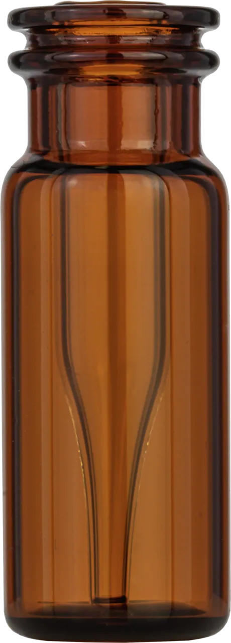 Snap Ring Vial N 11 outer diameter: 11.6 mm, outer height: 32 mm amber, flat bottom, with integrated Insert 0.2 mL, conical pack of 100