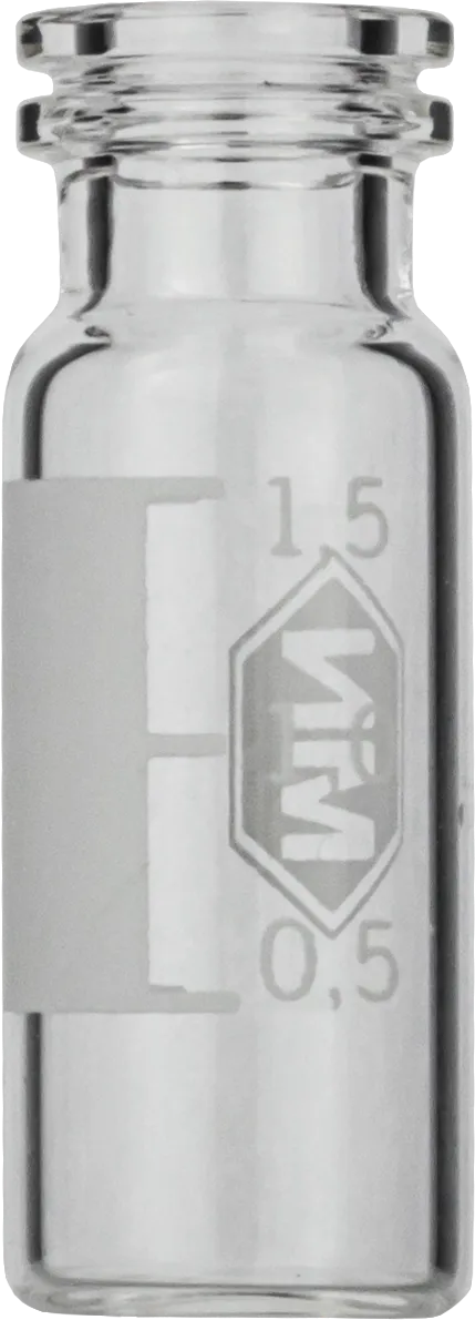 1.5 mL Snap Ring Vial N 11 outer diameter: 11.6 mm, outer height: 32 mm clear, flat bottom, wide opening, label + scale pack of 100