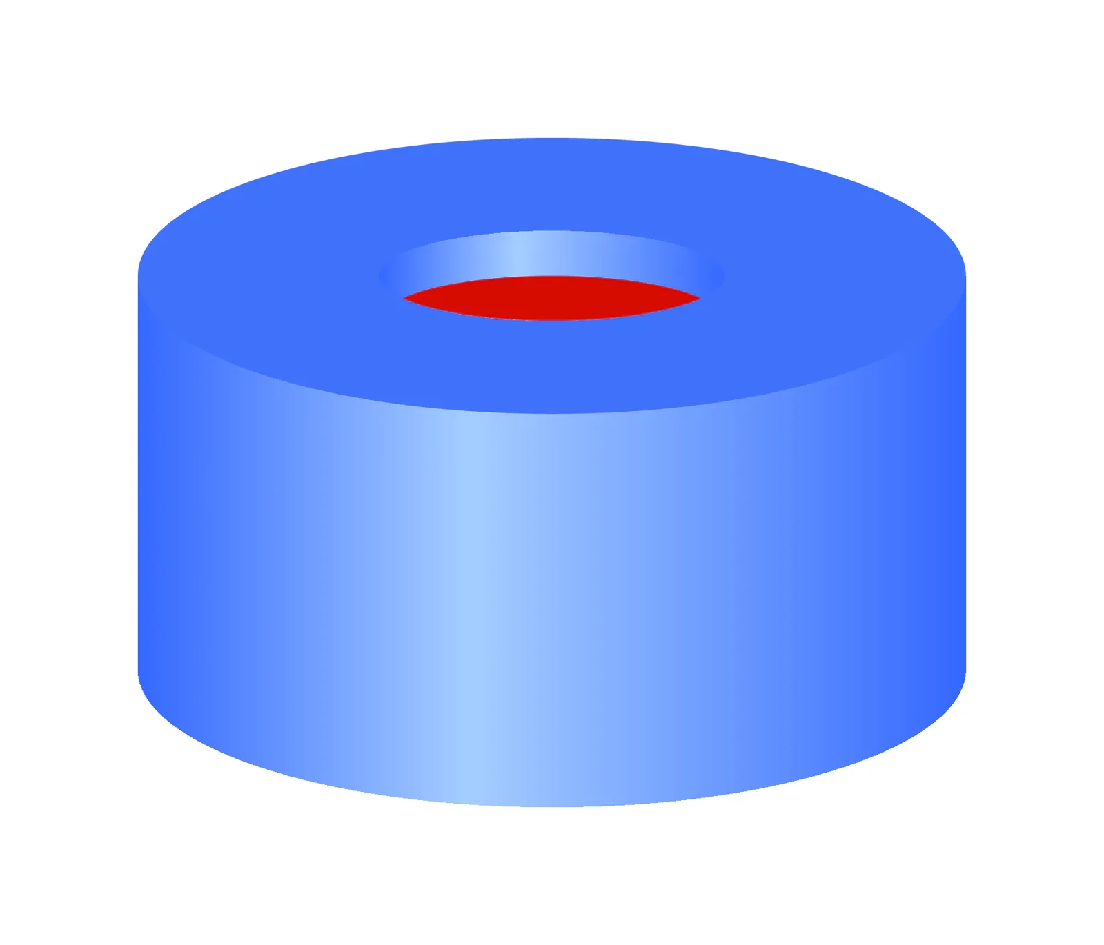 N 11 PE snap ring cap, blue, center hole PTFE red/Silicone white/PTFE red Hardness: 50° shore A Thickness: 1.0 mm pack of 100