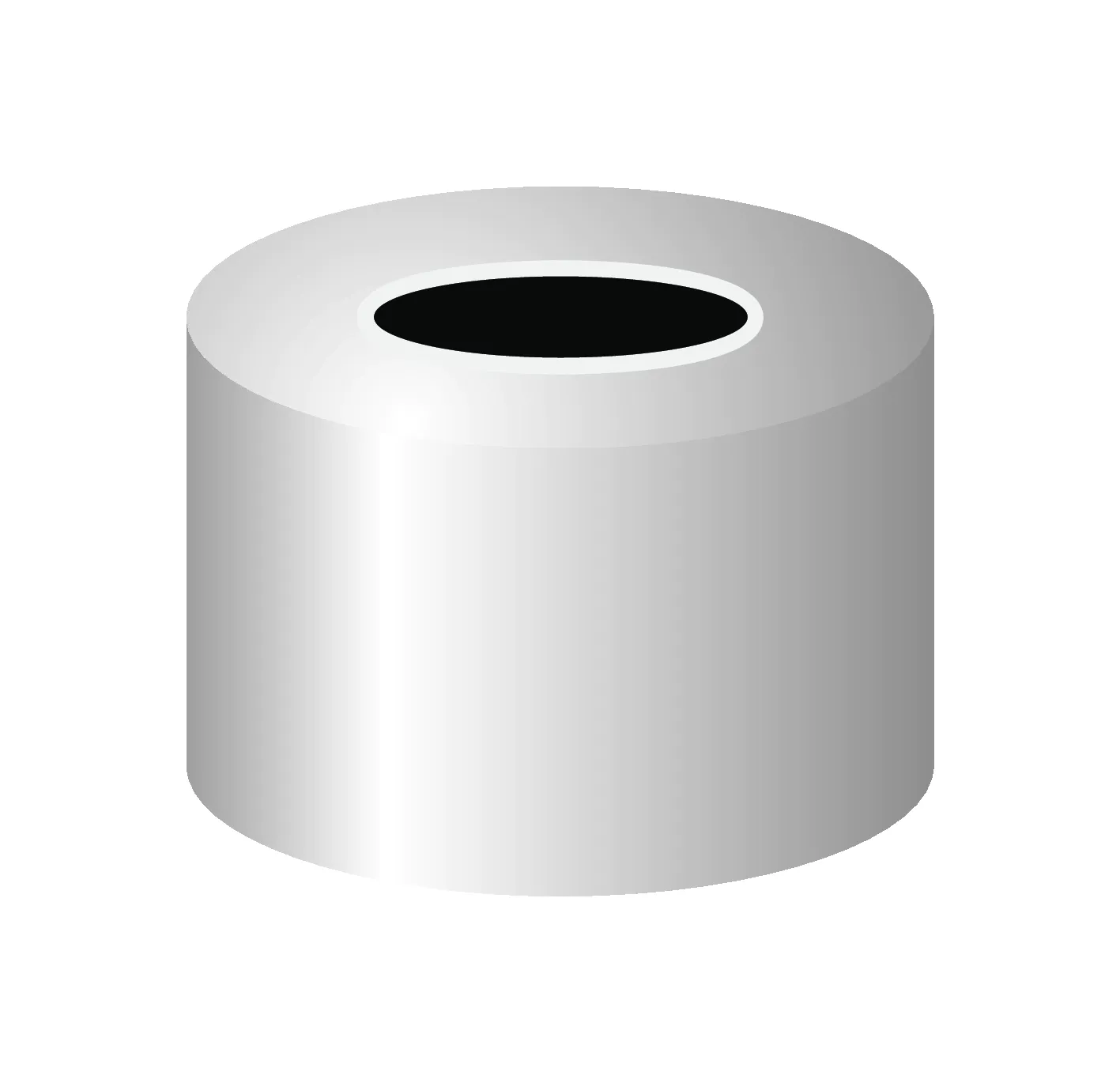 N 8 Aluminium crimp cap, silver, center hole pack of 100