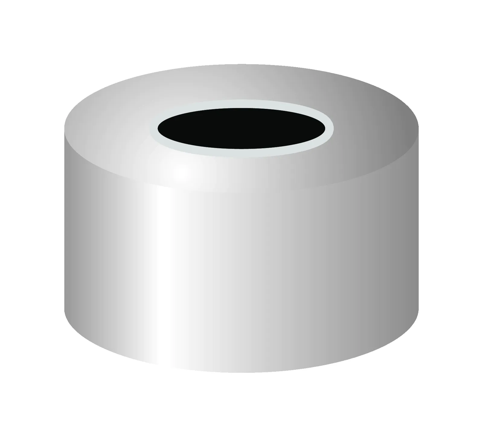 N 11 Aluminium crimp cap, silver, center hole pack of 100