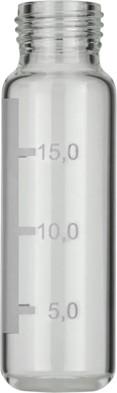 20 mL Headspace Screw Neck Vial N 18 outer diameter: 22.5 mm, outer height: 75.5 mm clear, rounded bottom, label pack of 100