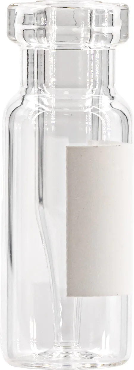 Crimp Neck Vial N 11 outer diameter: 11.6 mm, outer height: 32 mm clear, flat bottom, with integrated Insert 0.2 mL, conical, label pack of 100