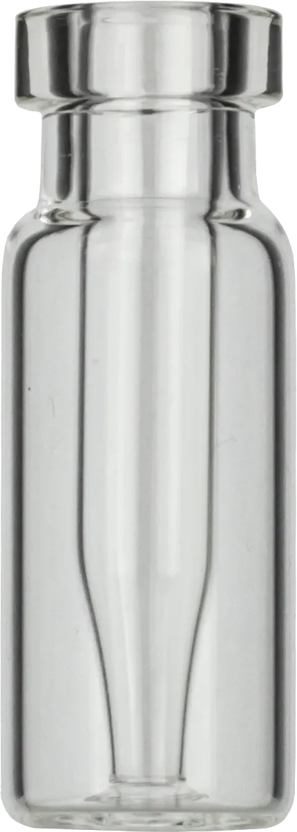 Crimp Neck Vial N 11 outer diameter: 11.6 mm, outer height: 32 mm clear, flat bottom, with integrated Insert 0.2 mL, conical pack of 100