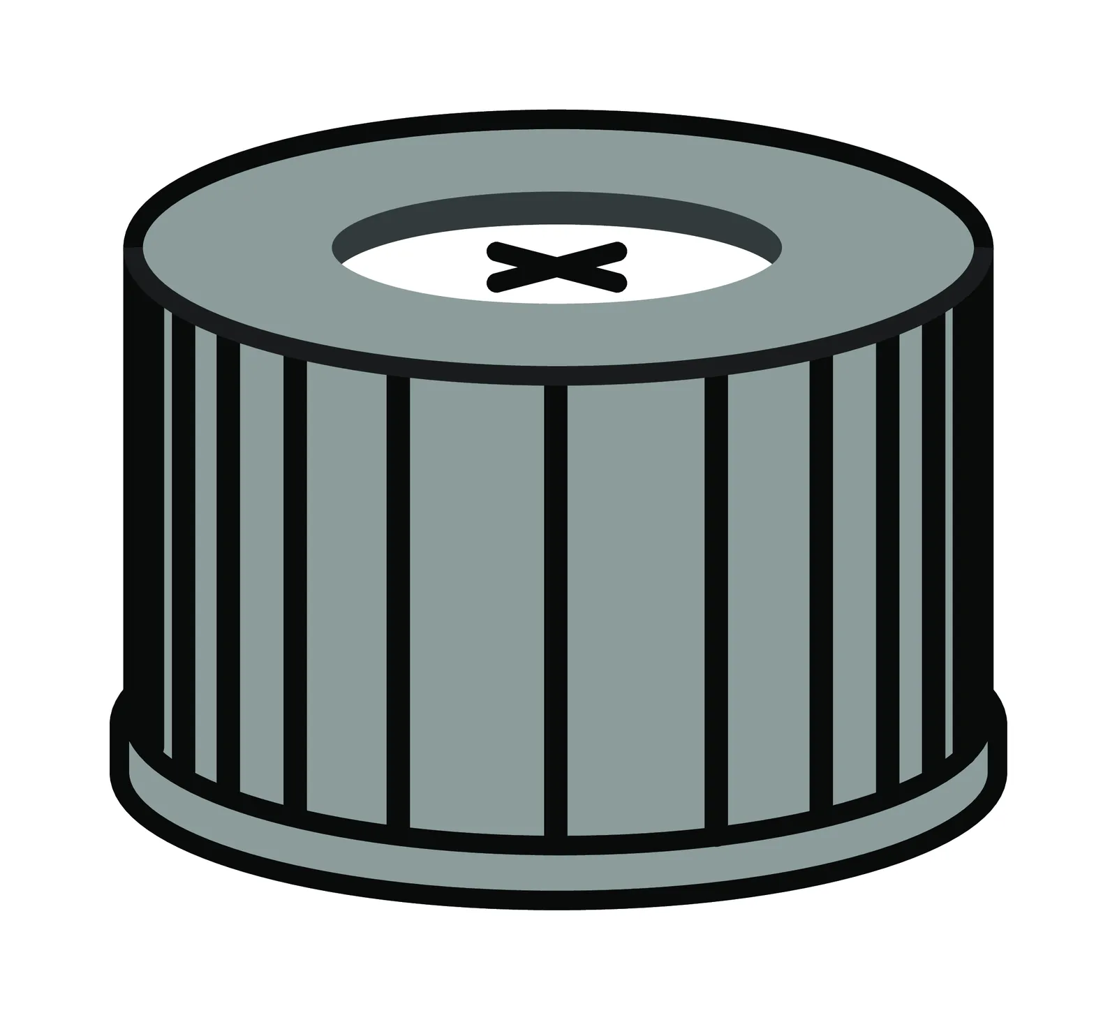 N 13 PP screw cap, black, center hole Silicone white/PTFE blue, cross-slit Hardness: 45° shore A Thickness: 1.5 mm pack of 100