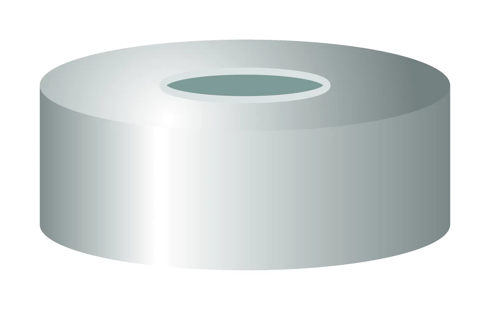 N 20 Magnetic crimp cap, silver, 8 mm center hole Butyl light gray/PTFE dark gray Hardness: 50° shore A Thickness: 3 mm pack of 100