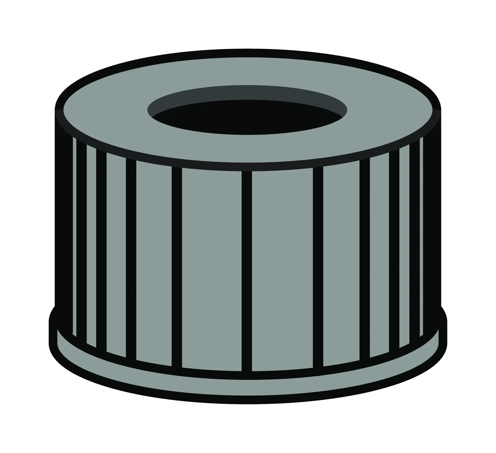 N 13 PP screw cap, black, center hole pack of 100