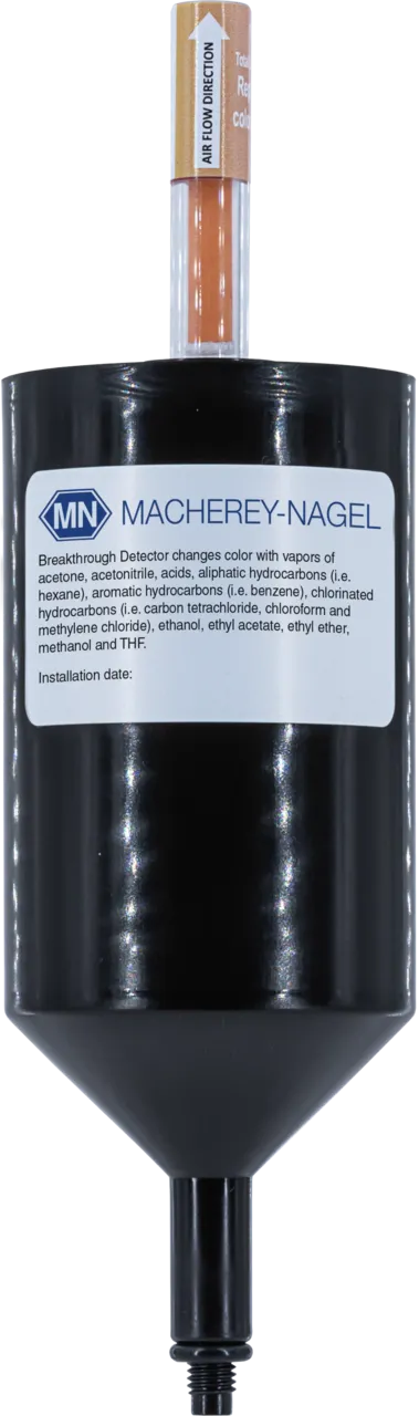 Exhaust filter with break-through indicator filled with carbon for caps with 1/4"-28 fitting pack of 1