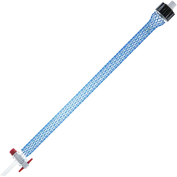 Flash chromatography column, glass complete with adaptor, PTFE valve length: 450 mm, ID: 40 mm