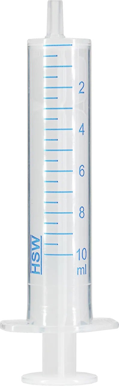 Disposable syringe with Luer tip, 10 mL pack of 100