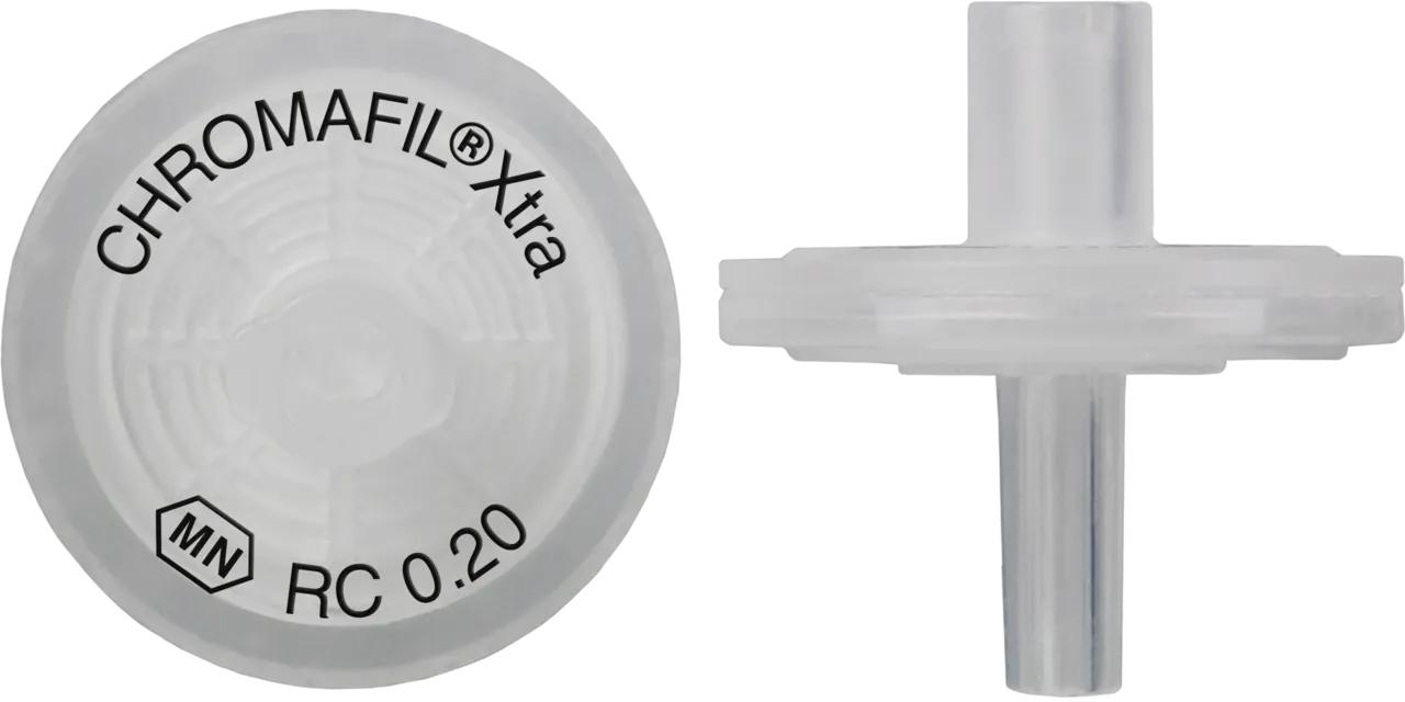 CHROMAFIL Xtra RC-20/13 Syringe Filters, Regenerated Cellulose, 0.2 µm, 13 mm, Pack of 100, Luer Lock Inlet / Luer Outlet