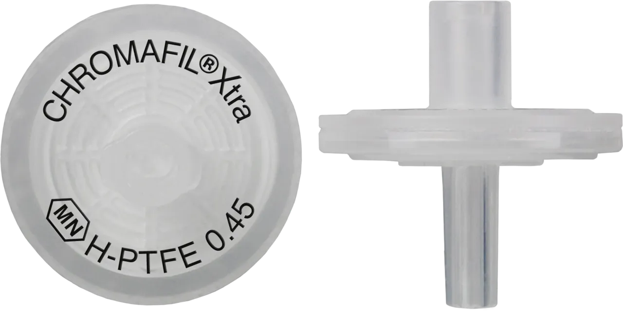CHROMAFIL Xtra H-PTFE-45/13 Syringe Filters, Hydrophilized PTFE, 0.45 µm, 13 mm, Pack of 100, Luer Lock Inlet / Luer Outlet