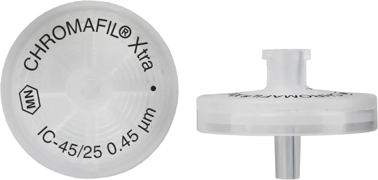 CHROMAFIL Xtra IC-45/25 Syringe Filters, Ion Chromatography Special, 0.45 µm, 25 mm, Pack of 100, Luer Lock Inlet / Luer Outlet