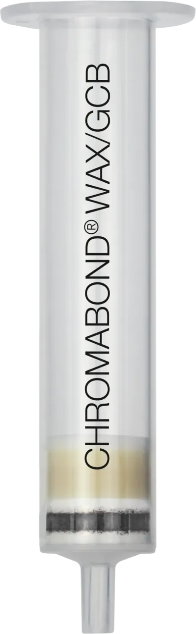 CHROMABOND WAX/GCB Columns Weak Mixed-Mode Anion Exchanger Graphitized Carbon Black 6 mL WAX 30 µm GCB 120/400 Mesh, 200 mg / 50 mg Pack of 30