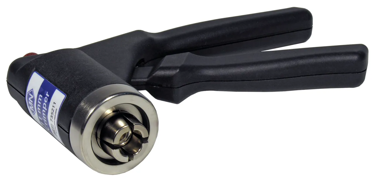 Manual crimper (ergonomic) for 11 mm Aluminium Caps crimping pressure adjustable by knob on the crimping head pack of 1