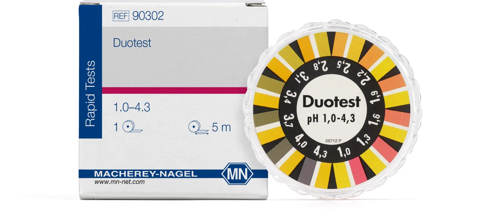 DUOTEST pH 1.0 - 4.3 reel of 5 m length, width: 10 mm