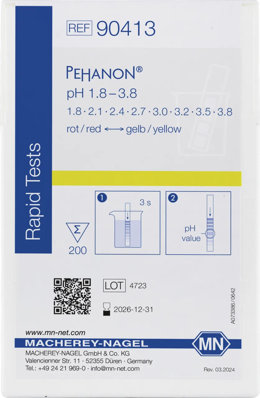 PEHANON pH 1.8 - 3.8 box of 200 strips 11 x 100 mm