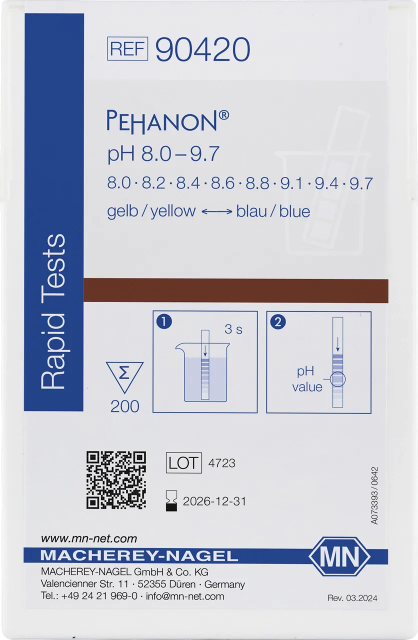 PEHANON pH 8.0 - 9.7 box of 200 strips 11 x 100 mm