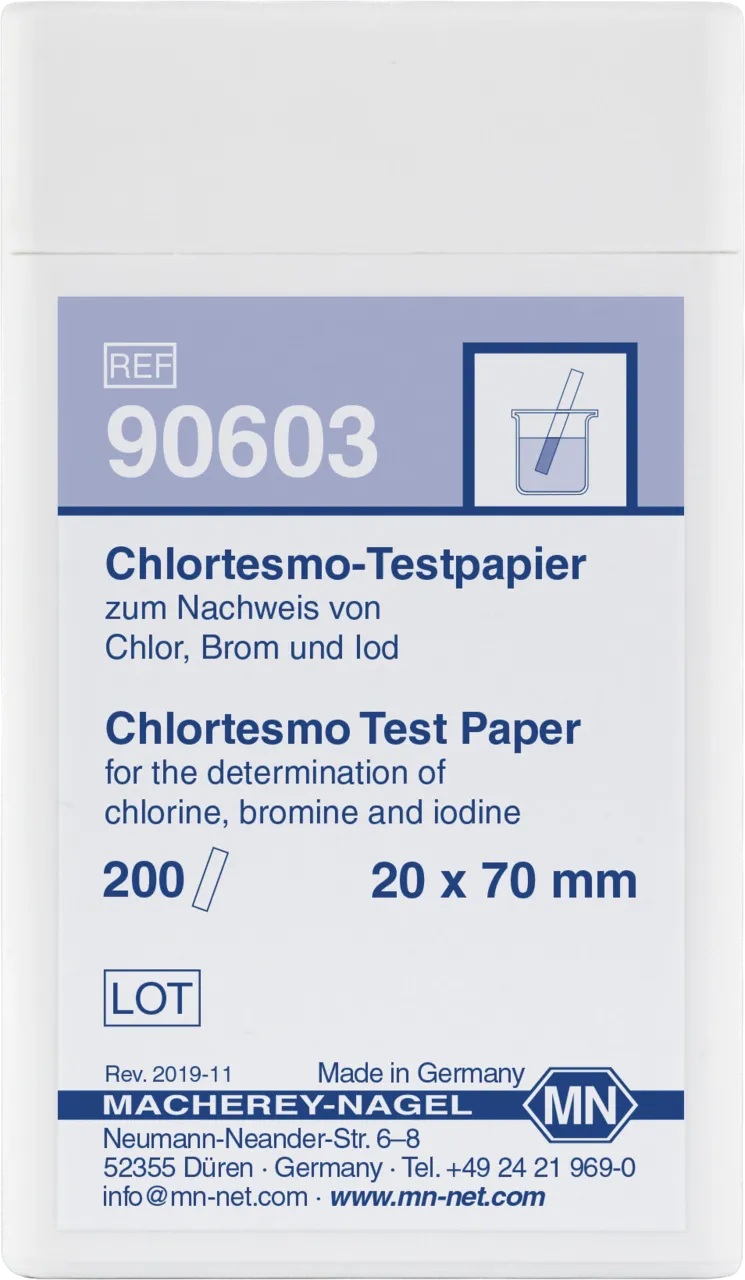 Chlortesmo test strips 20 x 70 mm sufficient for 200 determinations
