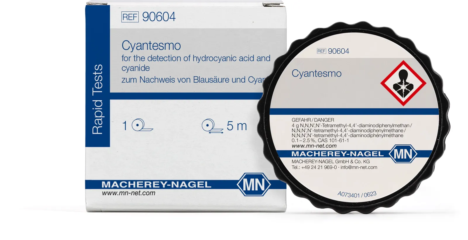 Cyantesmo test paper reel of 5 m length, 10 mm wide