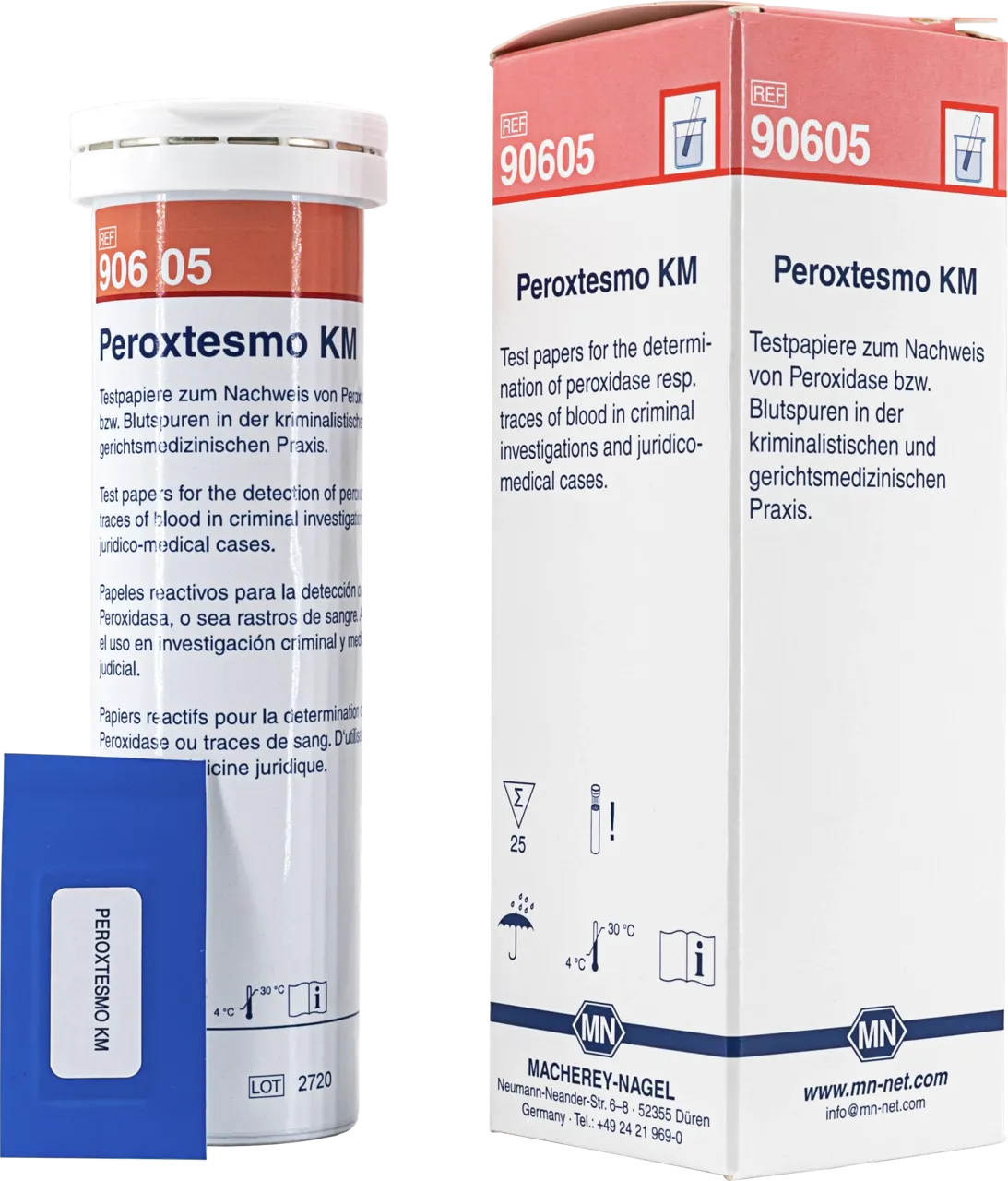 Peroxtesmo KM sheets 15 x 30 mm sufficient for 25 determinations